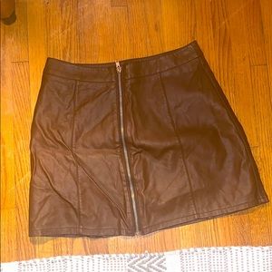 Brown faux leather skirt NWOT